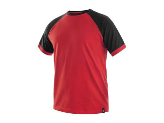 Tričko pánské CXS-OLIVER, 100% bavlna, červeno-černé, vel. L, CANIS