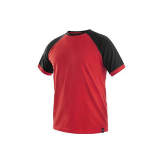 Tričko pánské CXS-OLIVER, 100% bavlna, červeno-černé, vel. L, CANIS