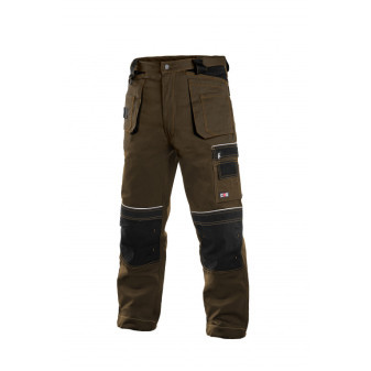 Kalhoty pánské montérkové do pasu CXS-ORION TEODOR, hnědo-černé, vel. 56, CANIS