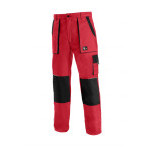 Kalhoty pánské montérkové do pasu CXS-LUXY JOSEF, červeno-černé, vel. 50, CANIS