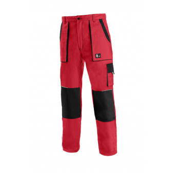 Kalhoty pánské montérkové do pasu CXS-LUXY JOSEF, červeno-černé, vel. 54, CANIS