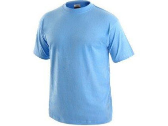 Tričko CXS-DANIEL Leaf, krátký rukáv, nebesky modré, 100% bavlna, vel. L, CANIS
