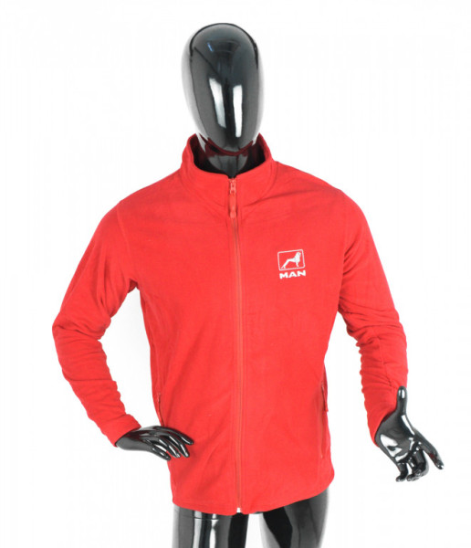 Bunda/mikina fleece MAN červená L