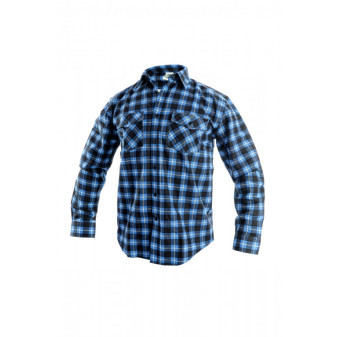 Košile pánská flanelová s dlouhým rukávem CXS-TOM, modro-černá, vel. 41/42, CANIS