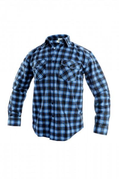 Košile pánská flanelová s dlouhým rukávem CXS-TOM, modro-černá, vel. 41/42, CANIS