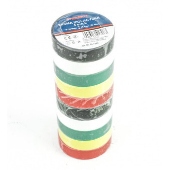 Páska izolační 10ks - různé barvy 19mm/5m