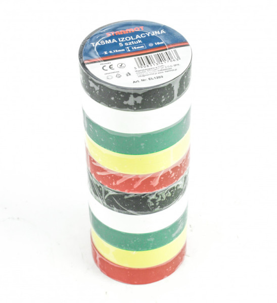 Páska izolační 10ks - různé barvy 19mm/5m