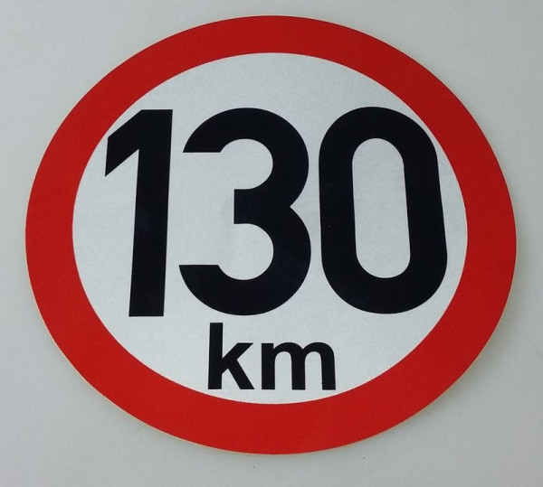 Samolepka rychlosti 130 km (průměr 150mm)