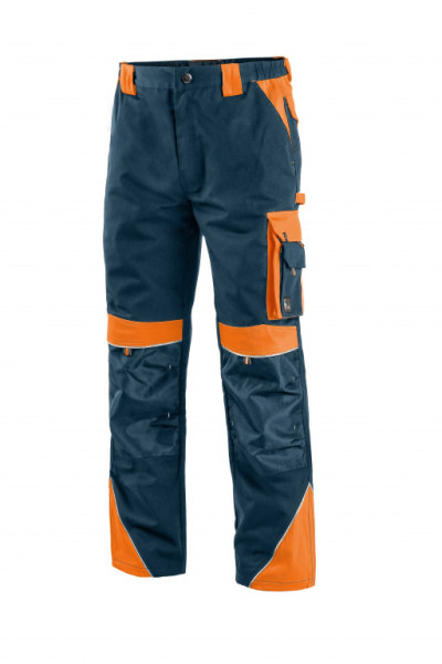 Kalhoty pánské montérkové do pasu CXS-SIRIUS BRIGHTON, černo-oranžové, vel. 58, CANIS