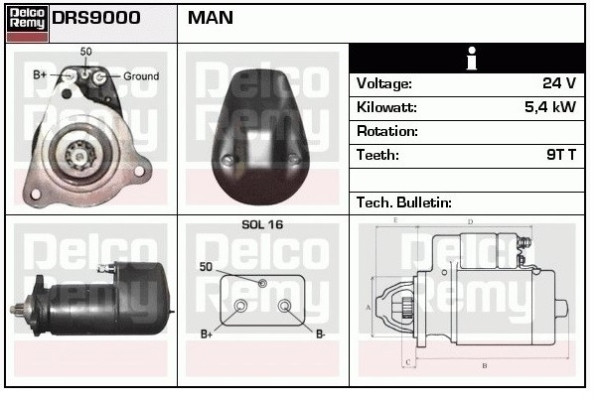 Startér MAN 5.4kW starý kus, VOLVO, MERCEDES, RENAULT