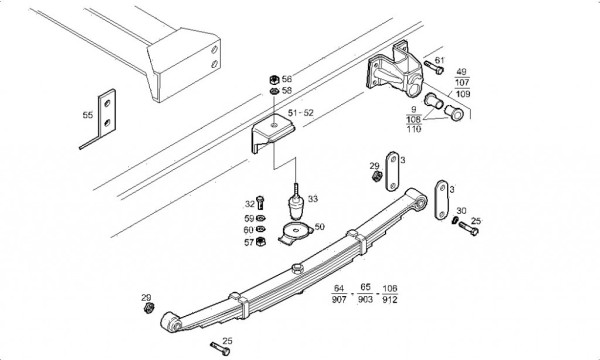 LEAF SPRING 6.LEAFS REAR Iveco 5 a 6 list sada