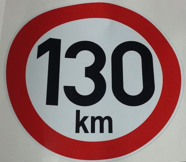 Samolepka rychlosti 130 km (průměr 190mm)