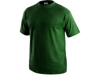 Tričko CXS-DANIEL Leaf, krátký rukáv, lahvově zelené, 100% bavlna, vel. L, CANIS