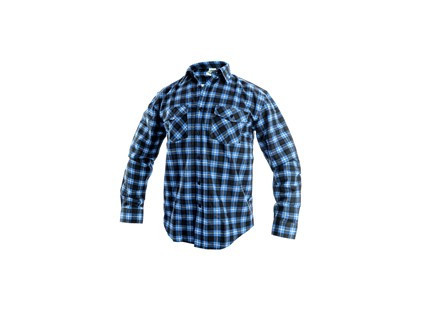 Košile pánská flanelová s dlouhým rukávem CXS-TOM, modro-černá, vel. 45/46, CANIS