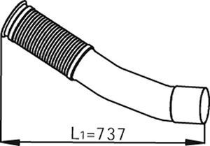 Trubka výfuková MB, 740x170x140 mm, Euro 4