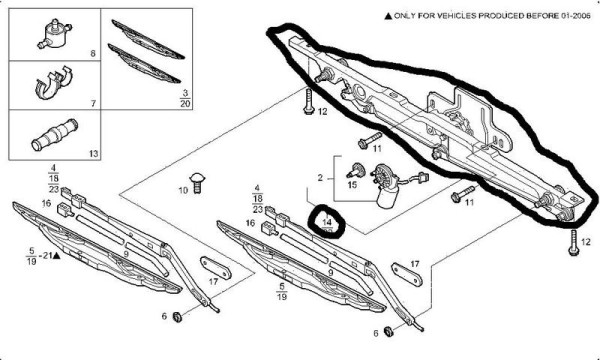 Mechanismus stěračů Iveco