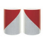 Páska reflexní samolepící červeno bílé levé šrafování, šířka 14 cm, balení 45,7 m, reflexní třída 2