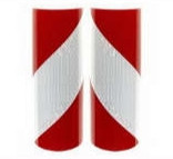 Páska reflexní samolepící červeno bílé levé šrafování, šířka 28 cm, balení 9 m, reflexní třída 2