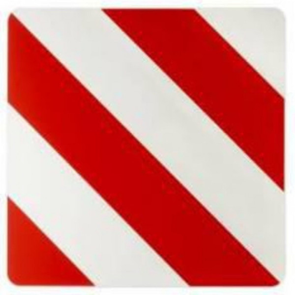Samolepka reflexní červeno bílá pro nadměrný náklad (423x423 mm), reflexní třída 2 (Španělsko)