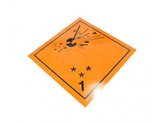 Tabule reflexní  ADR oranžová - výbušné látky a předměty (300x300 mm)