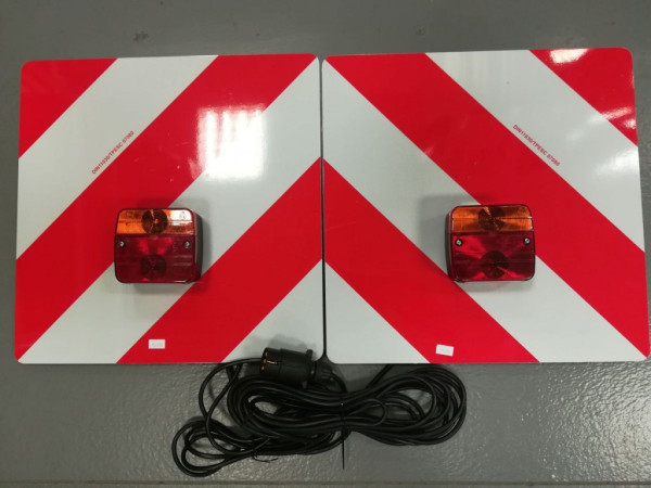 Tabule reflexní červeno bílá pro nadměrný náklad (423x423 mm), sada L/P, s osvětlením