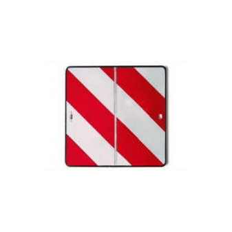 Tabule reflexní červeno bílá pro nadměrný náklad (423x423x1 mm), sklápěcí, pravá, plastový rámeček, reflexní třída 2