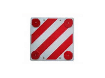 Tabule reflexní červeno bílá pro nadměrný náklad (500x500 mm), 4 odrazky, plastová