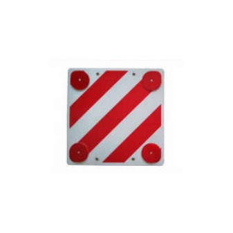 Tabule reflexní červeno bílá pro nadměrný náklad (500x500 mm), 4 odrazky, plastová
