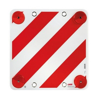 Tabule reflexní červeno bílá pro nadměrný náklad (500x550 mm), 4 odrazky, plastová (Německo, Evropa)