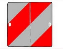Tabule reflexní červeno bílá výstražná parkovací, (285x285x1 mm), sklápěcí, levá, plastový rámeček, reflexní třída 3