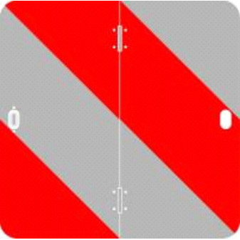 Tabule reflexní červeno bílá výstražná parkovací, (285x285x1 mm), sklápěcí, pravá, plastový rámeček, reflexní třída 3