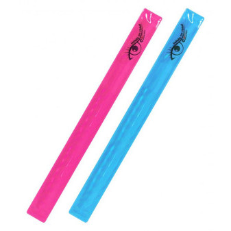 Pásek reflexní ROLLER 2ks 30x3cm růžový + modrý