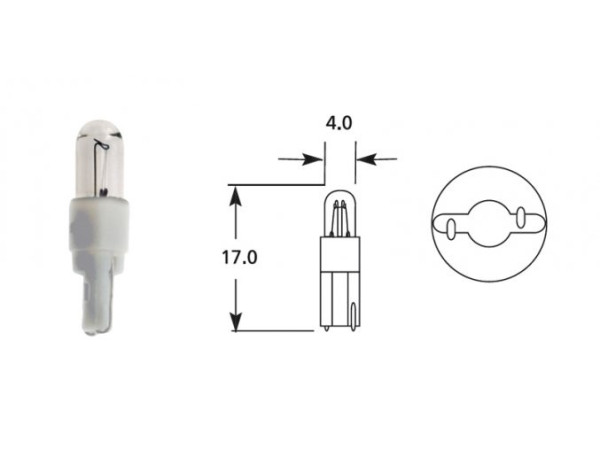 Žárovka 24V KW2x4,6d 1,2W plast