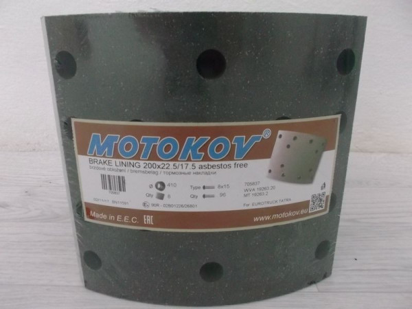 BRAKE LINING Tatra Euro 200 MT19263.2 22.5/17.5 200-215