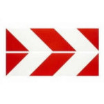 Samolepka reflexní červeno bílé šrafování, značení kontejnerů (400x100 mm) sada 2 ks, reflexní třída 1