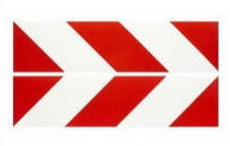 Samolepka reflexní červeno bílé šrafování, značení kontejnerů (400x100 mm) sada 2 ks, reflexní třída 1