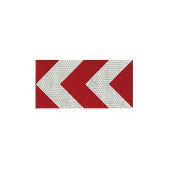 Samolepka reflexní červeno bílé šrafování, značení kontejnerů (400x200 mm) 1 ks, reflexní třída 2