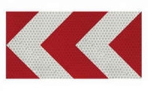 Samolepka reflexní červeno bílé šrafování, značení kontejnerů (400x200 mm) 1 ks, reflexní třída 2