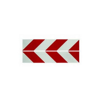 Samolepka reflexní červeno bílé šrafování, značení kontejnerů (705x141 mm) sada 2 ks, reflexní třída 2