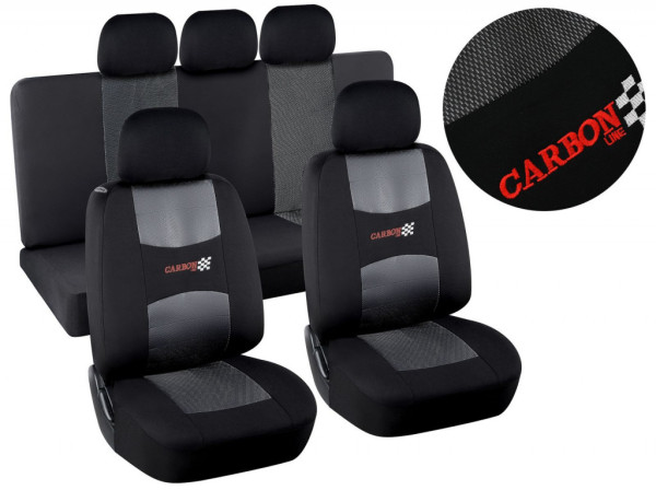 Potahy sedadel sada 9ks Carbon Dark černé AIRBAG