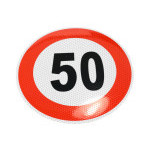 Samolepka rychlosti 50 km reflexní (průměr 200mm)