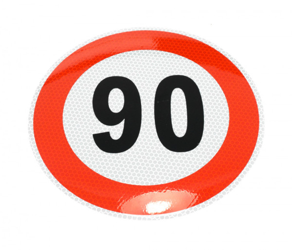 Samolepka rychlosti 90 km reflexní (průměr 200mm)