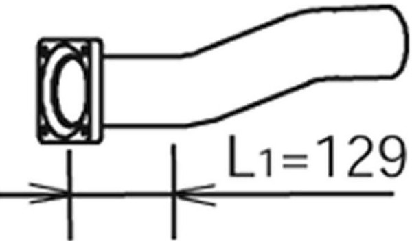 Trubka výfuku IVECO, 410x150x100 mm, Euro 2