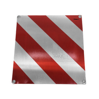 Tabule reflexní červeno bílá pro nadměrný náklad (500x500 mm), reflexní třída 2, pozink, 4 oka k uchycení