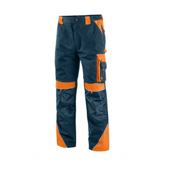 Kalhoty pánské montérkové do pasu CXS-SIRIUS BRIGHTON, černo-oranžové, vel. 48, CANIS