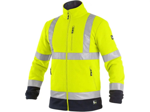 Bunda fleece výstražná CXS-PRESTON, žluto-modrá, vel. 2XL