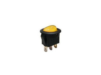 Vypínač kolébkový  MIRS101-8, ON-OFF 1p.250V/6A žlutý, prosvětlený