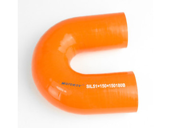 Koleno silikonové, průměr 51 mm, ohyb 180°, délka 150x150 mm