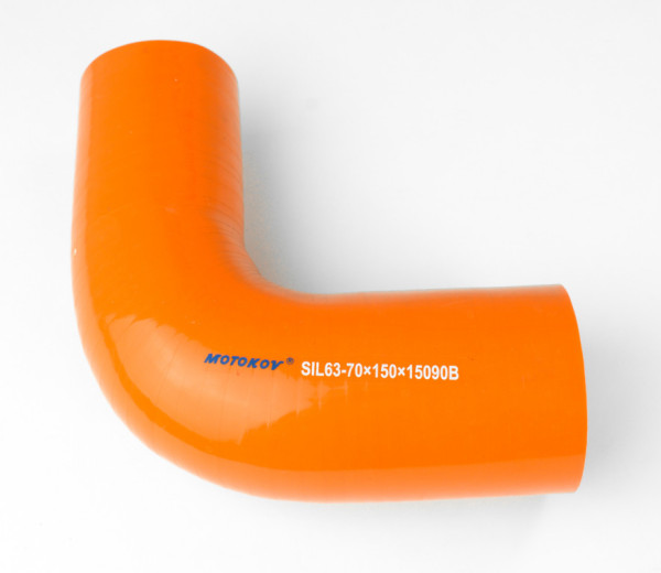Redukce silikonová koleno, průměr 70/63 mm, ohyb 90°, délka 150x150 mm