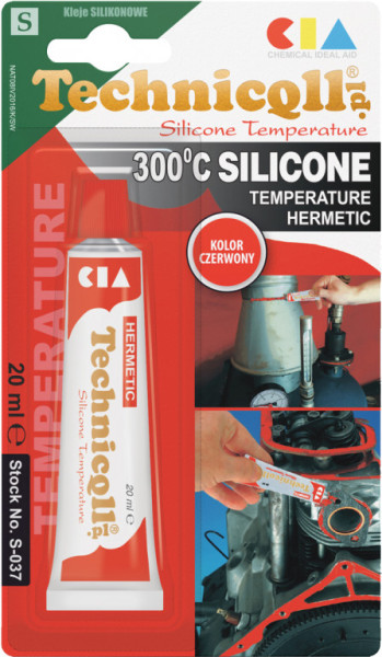 Silikon odolný vůči vysokým teplotám červený 300°C TECHNICQLL 20ml